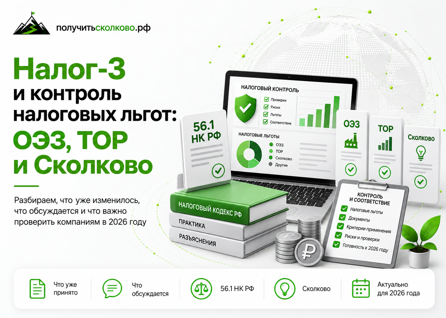 Налог‑3 и контроль налоговых льгот: что меняется для ОЭЗ ТОР и Сколково от компании Получить-сколково.РФ