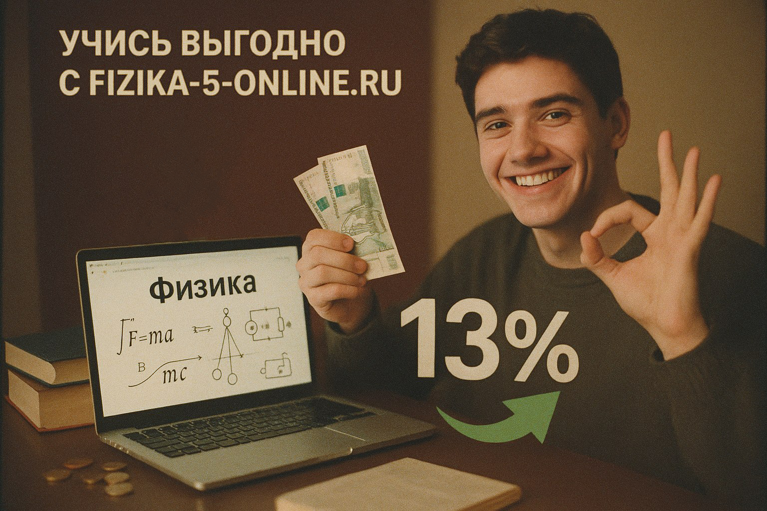 Как вернуть 13% стоимости онлайн-обучения по физике: учиться выгодно с fizika-5-online.ru!