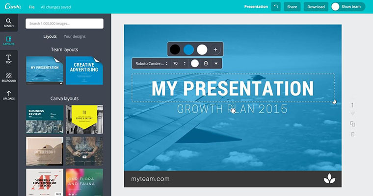 Canva интерфейс программы
