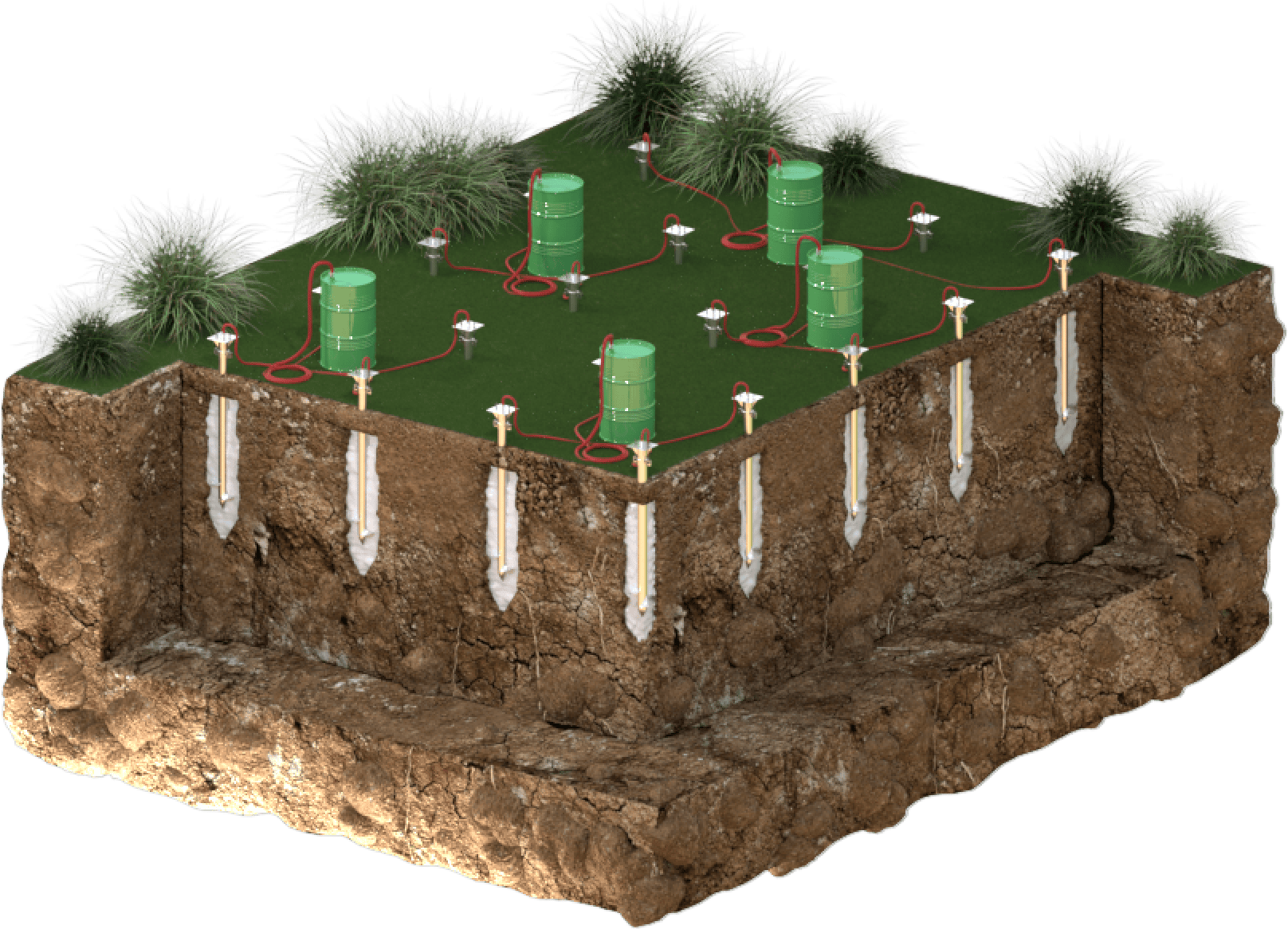 alkalization with screw piles