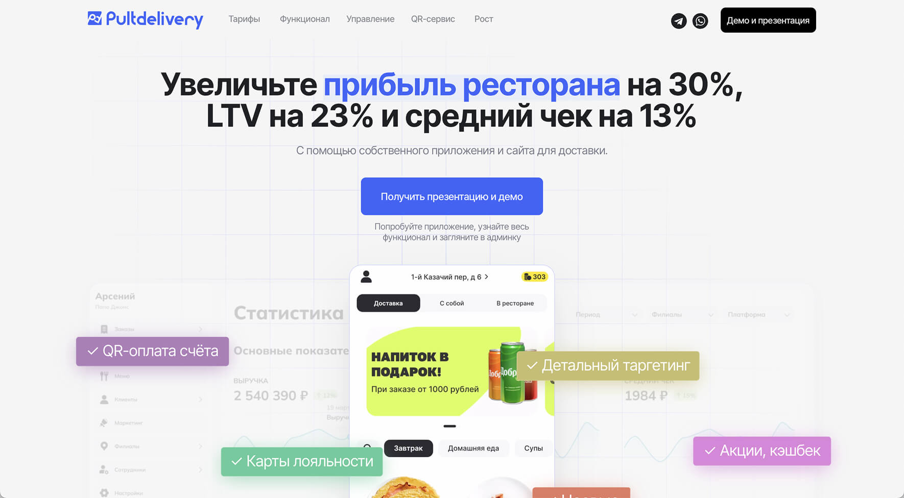 Сайт с офером и маркетинговой логикой