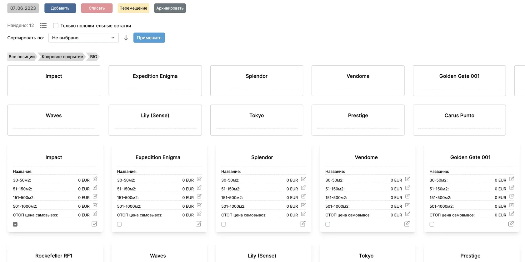 Управление номенклатурой