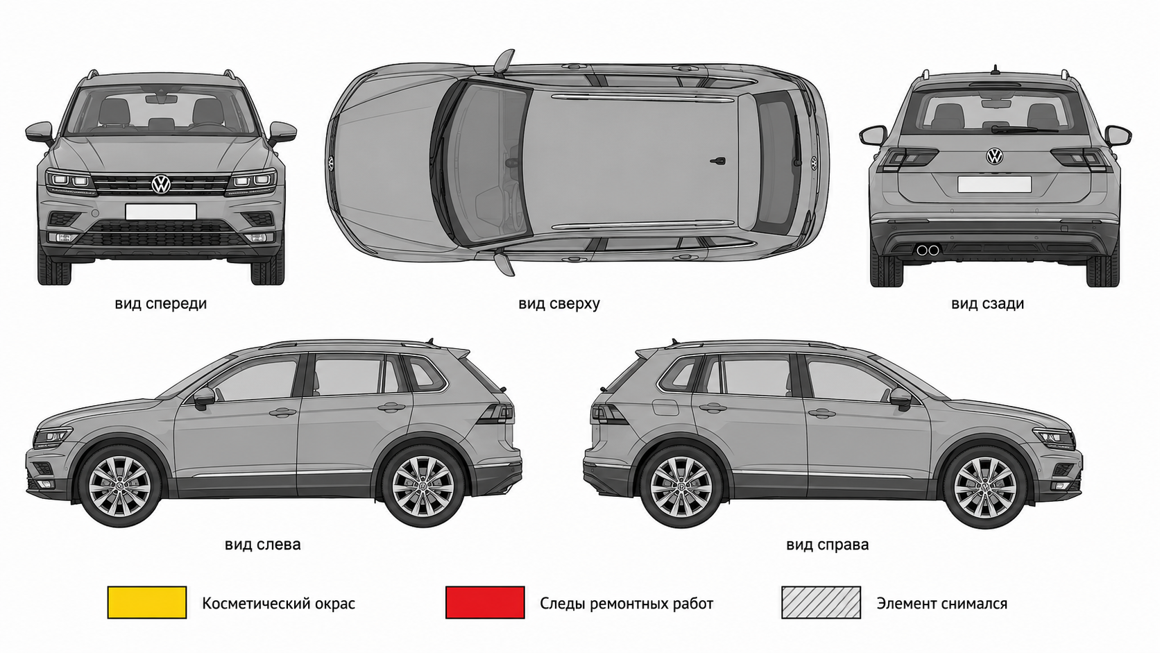 Карта ЛКП Volkswagen Tiguan