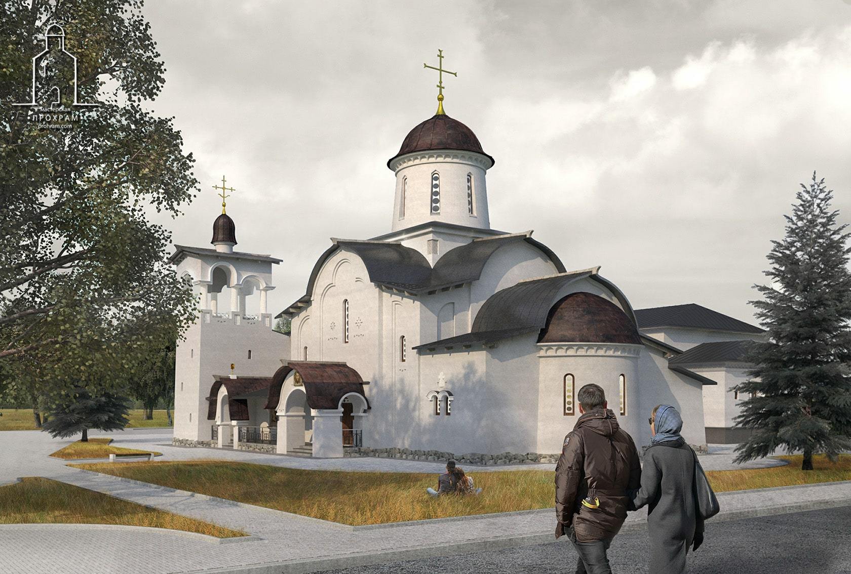 The Church in honor of the Annunciation of the Blessed Virgin Mary, orthodox church project, sacred architecture, sketch design, chapel project