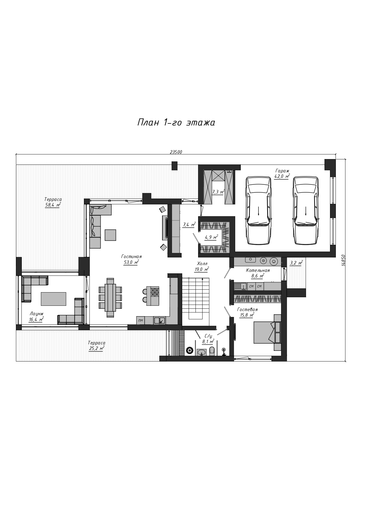 Популярный проект \"Репино парк\"| Двухэтажный дом с плоской кровлей, 4 ...