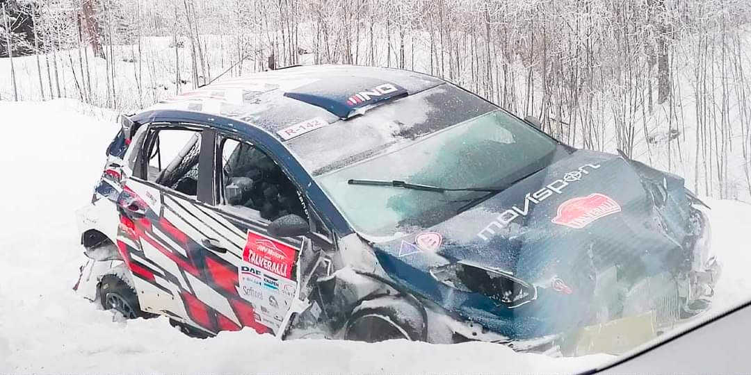Volkswagen Polo GTI R5 Николая Грязина и Константина Александрова после аварии, Otepää Talveralli 2021