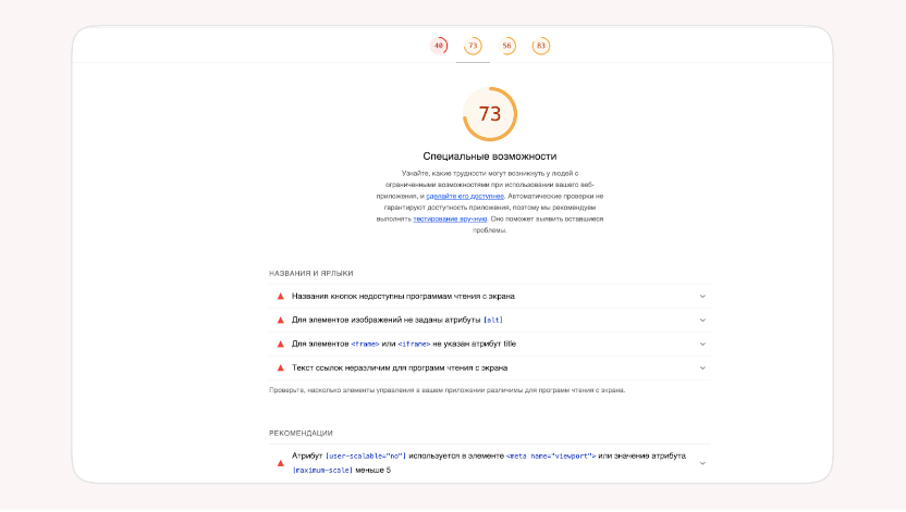 Пользователям на 73% удобно работать с сайтом 