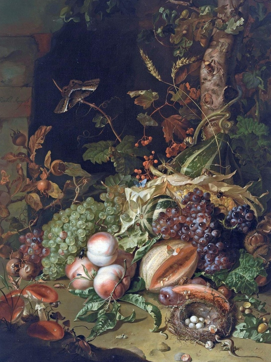 Художник Рашель Рюйш, натюрморт, масло