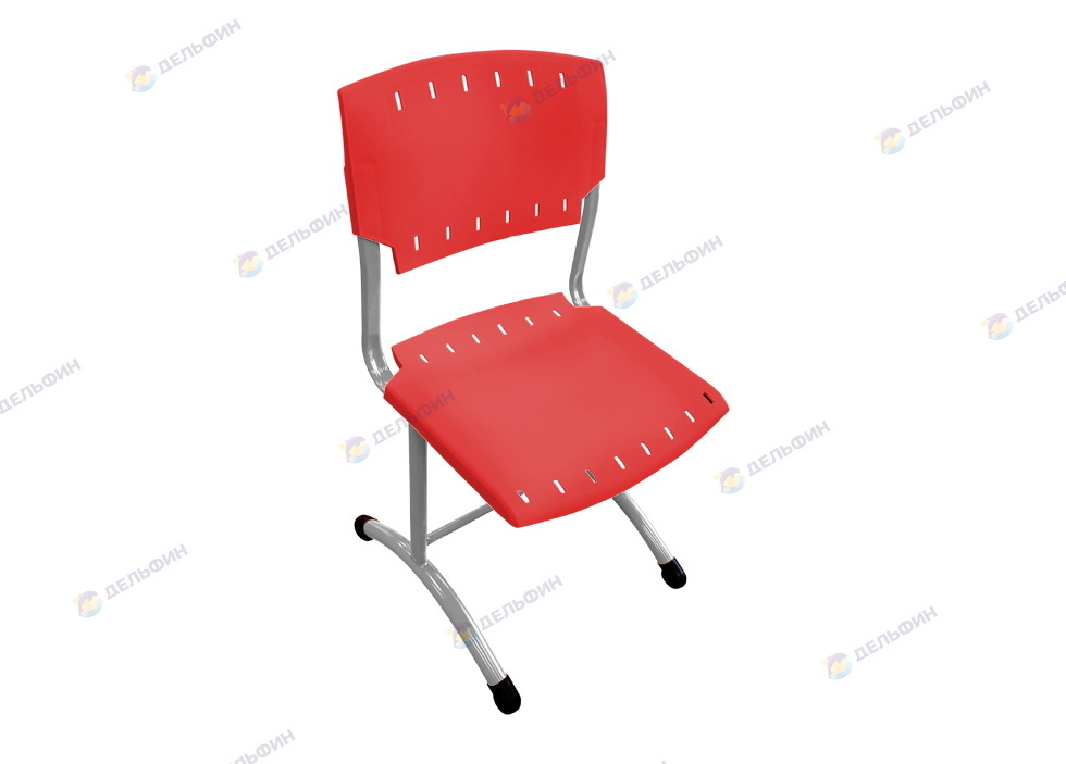 Стул ученический дугообразный каркас, сиденья и спинки эргономичный пластик цвет красный