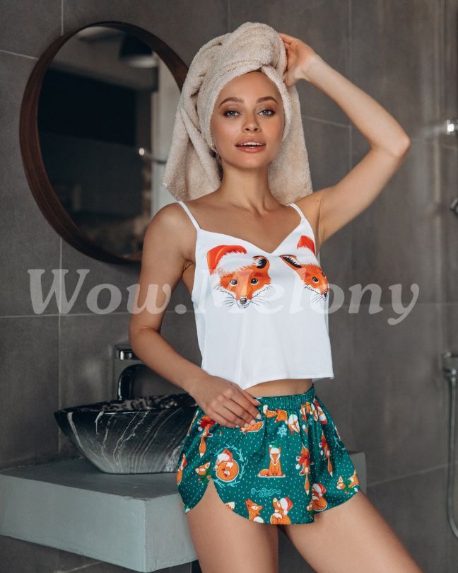 Пижамы из шелка. Собственное производство. Идеальный подарок для девушки. Шелковая пижама с принтом, пижама единорог