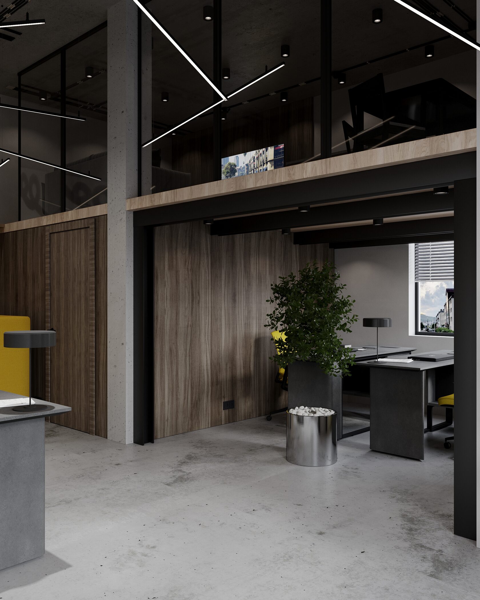 второй этаж с антресолью в офисе 