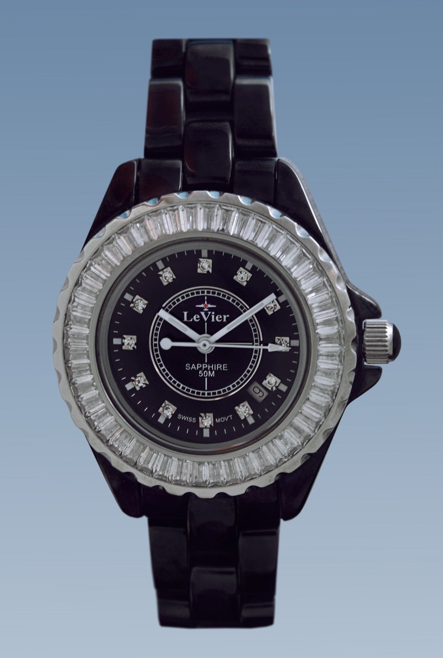 Купить женские керамические часы LeVier L 7514 L Bl/Wh