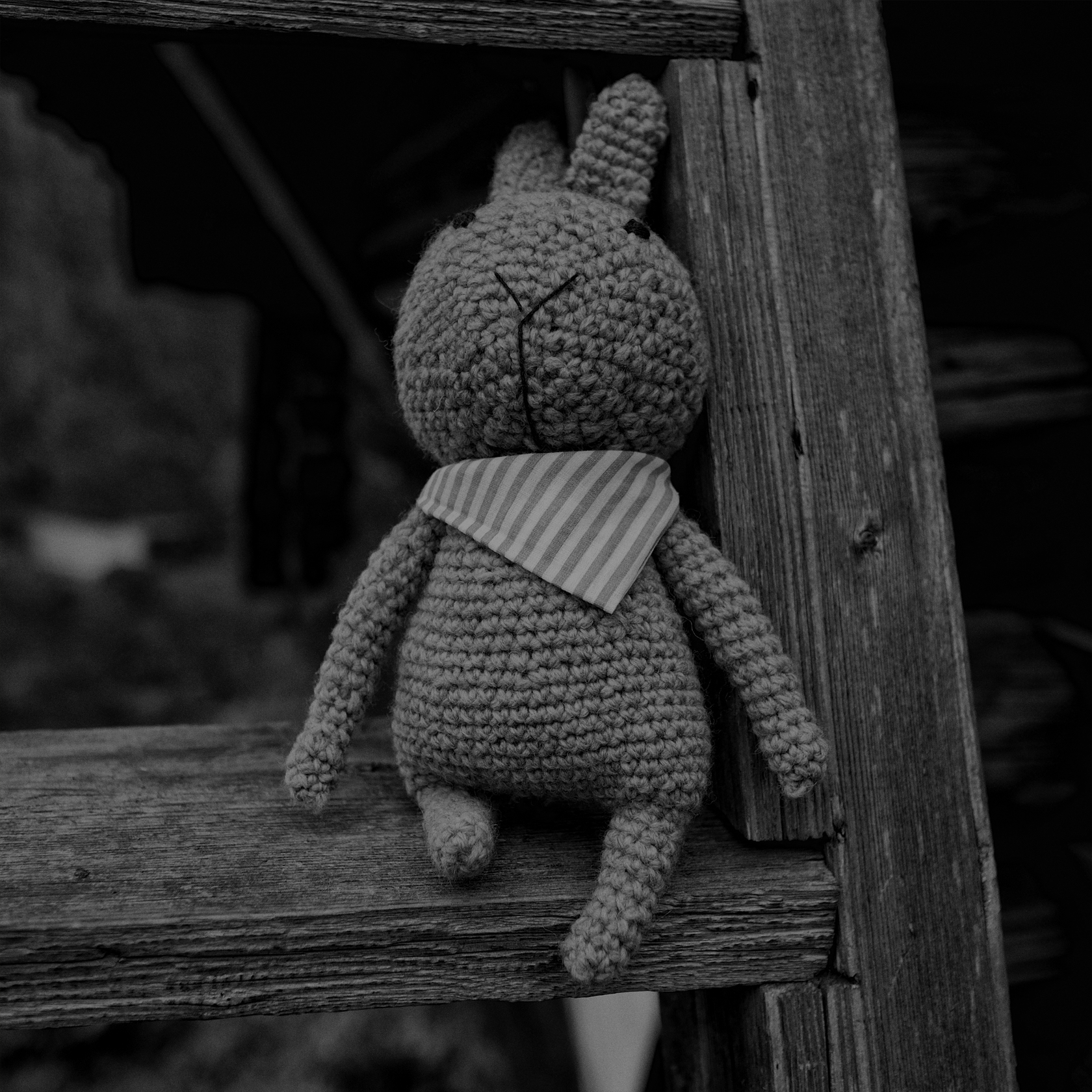 Knitted rabbit Ruslan