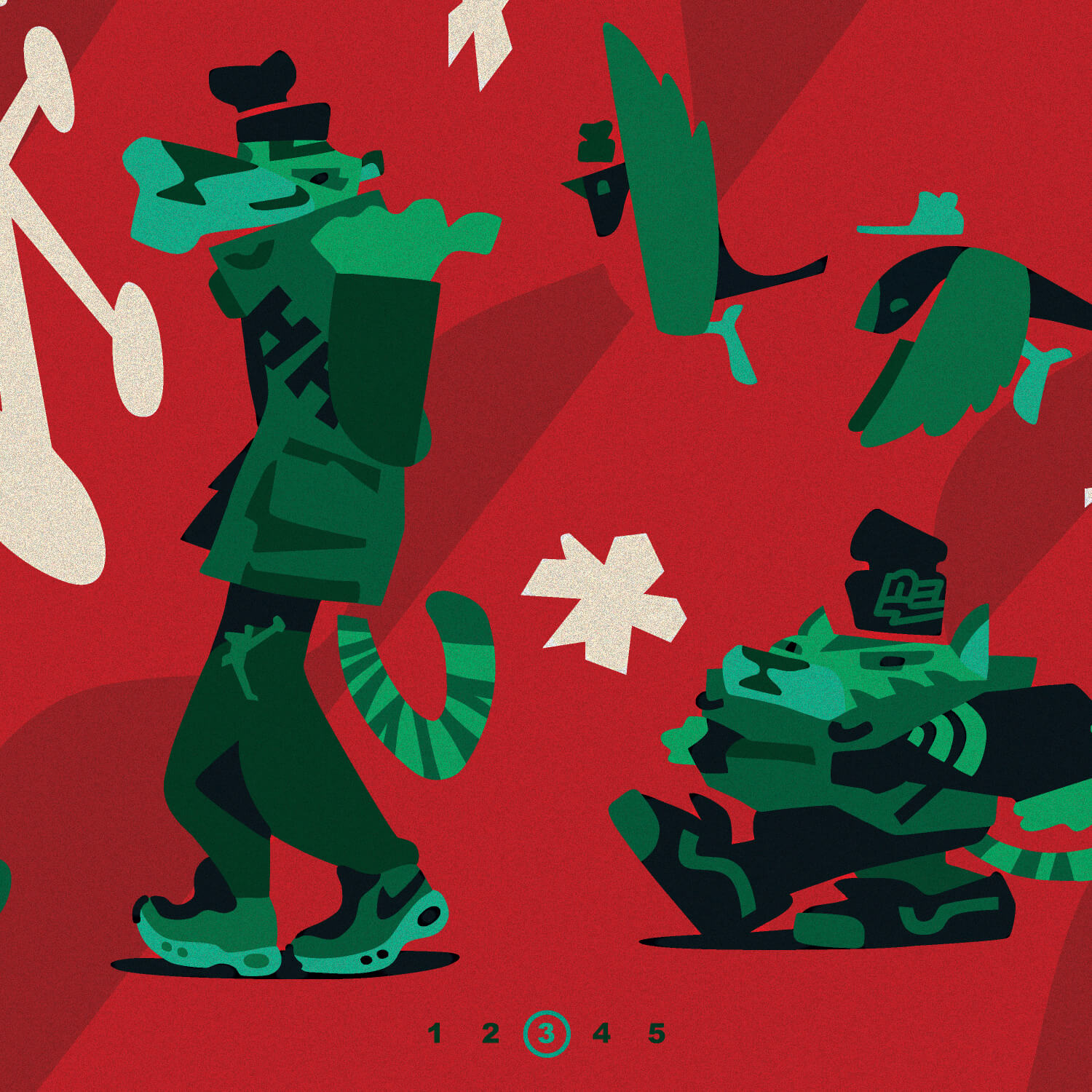 Иллюстрации с тиграми в уличной одежде для Street Beat. Автор Алексей Бархан.