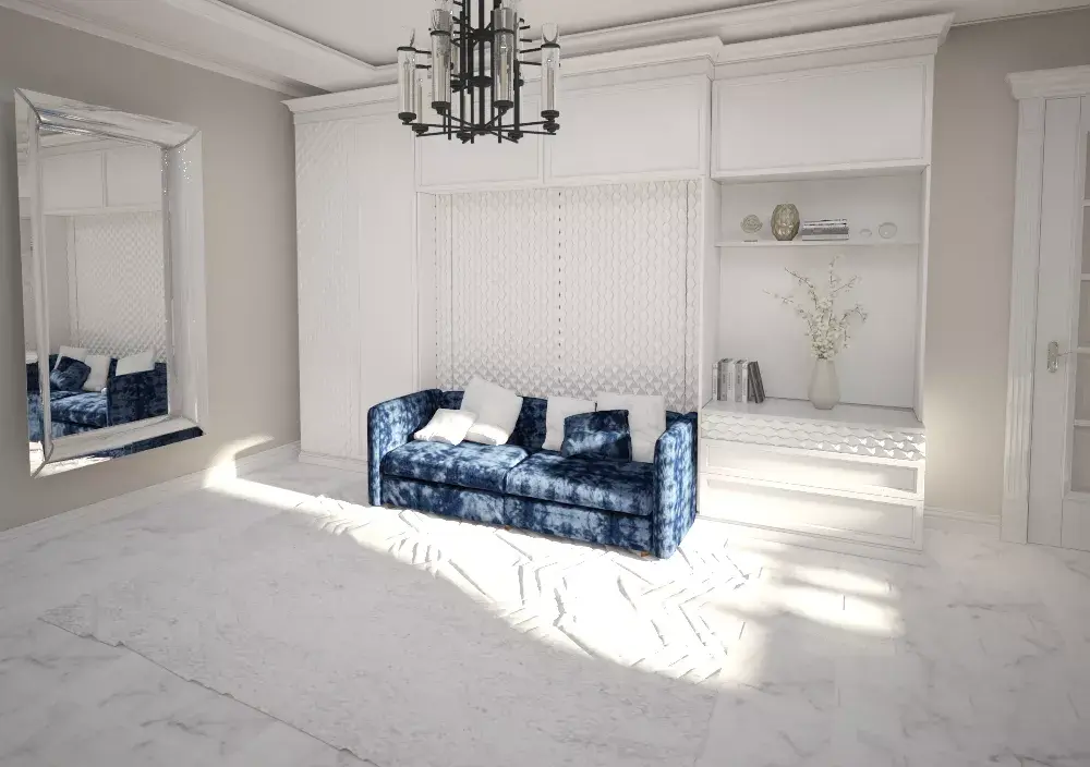 белая шкаф-кровать с диваном