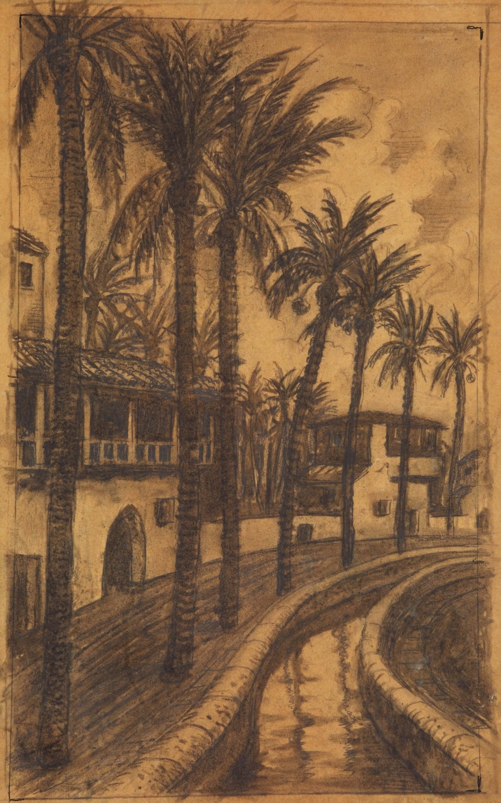 Улица. Проект планировки Батуми. Эскиз к офорту. 1926