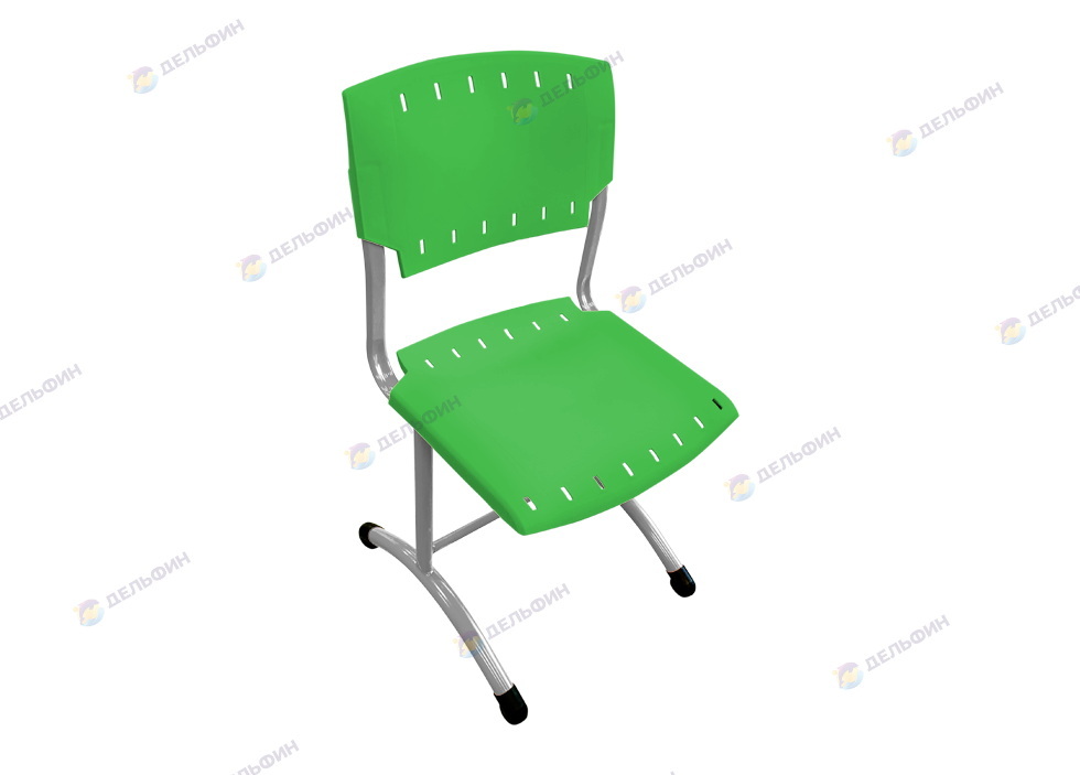 школьный стул регулируемый для старших классов на круглой трубе классов сиденья и спинки пластик зелёный