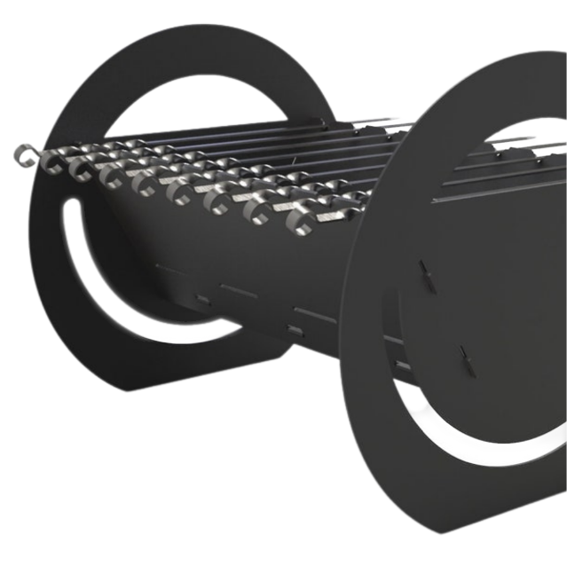 мангал черный с шампурами