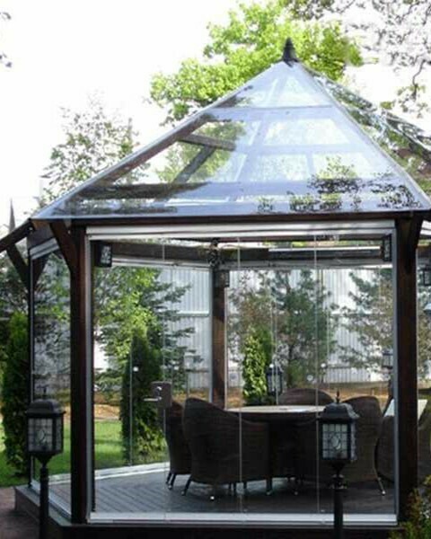 Стеклянная веранда к дому фото