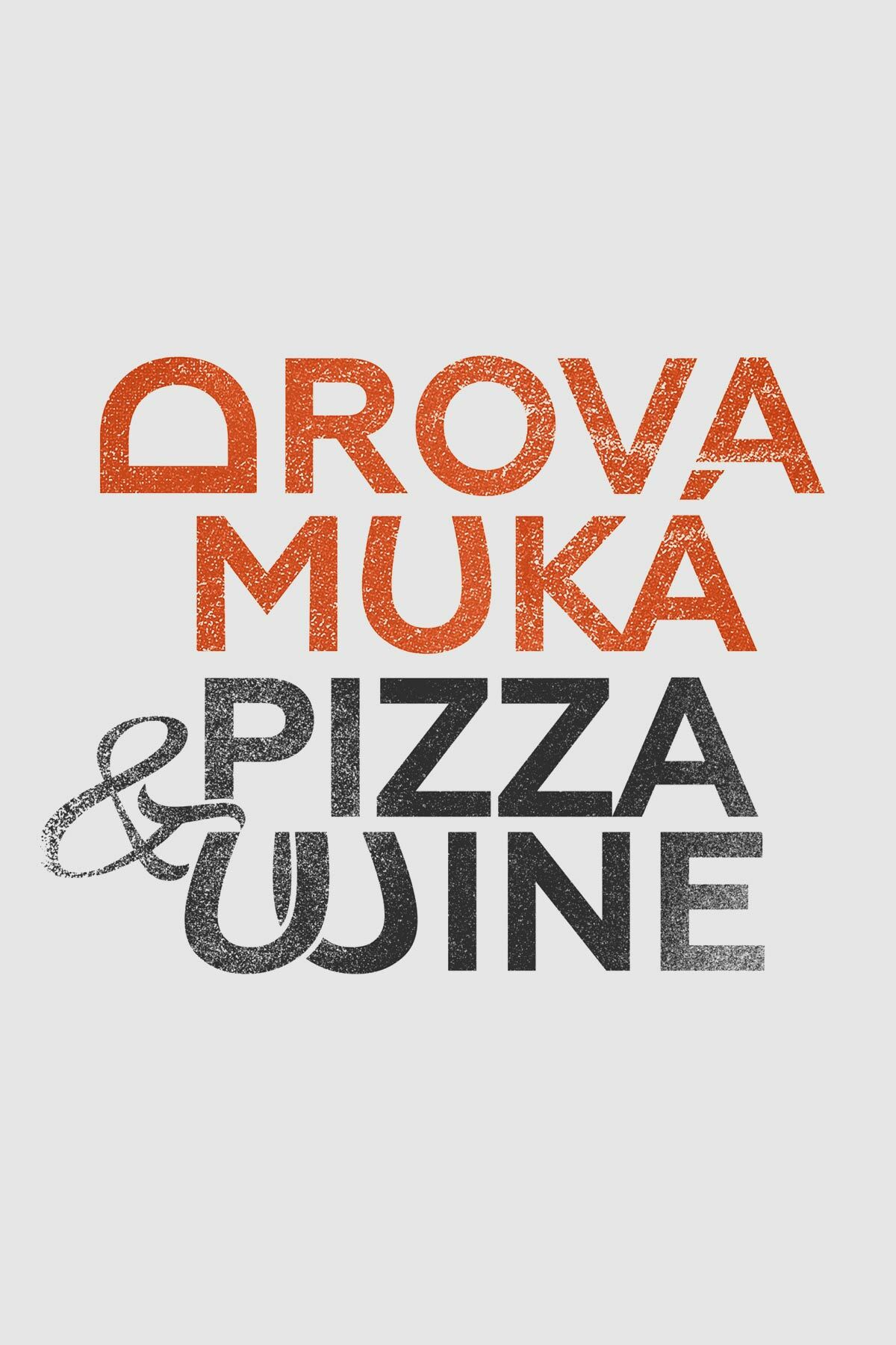 Оранжево-серый логотип леттеринг с перевернутой буквой D и крафтовой текстурой 