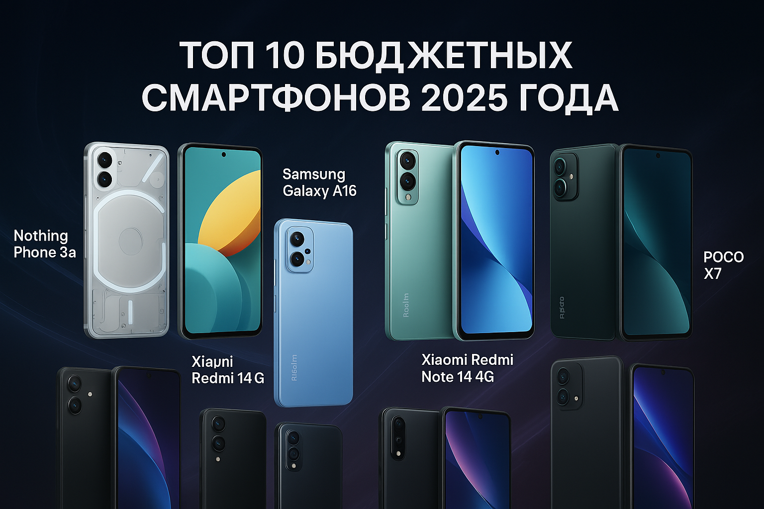 Топ 10 бюджетных смартфонов 2025 года