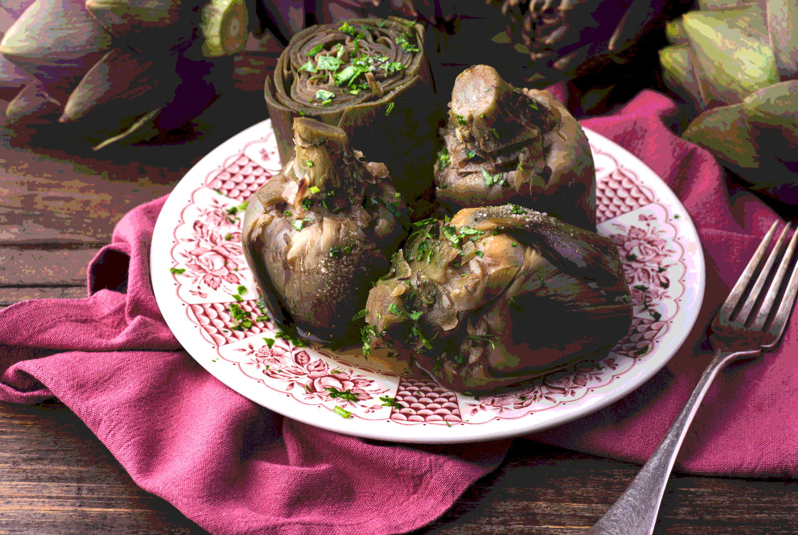 Италия. Carciofi alla romana