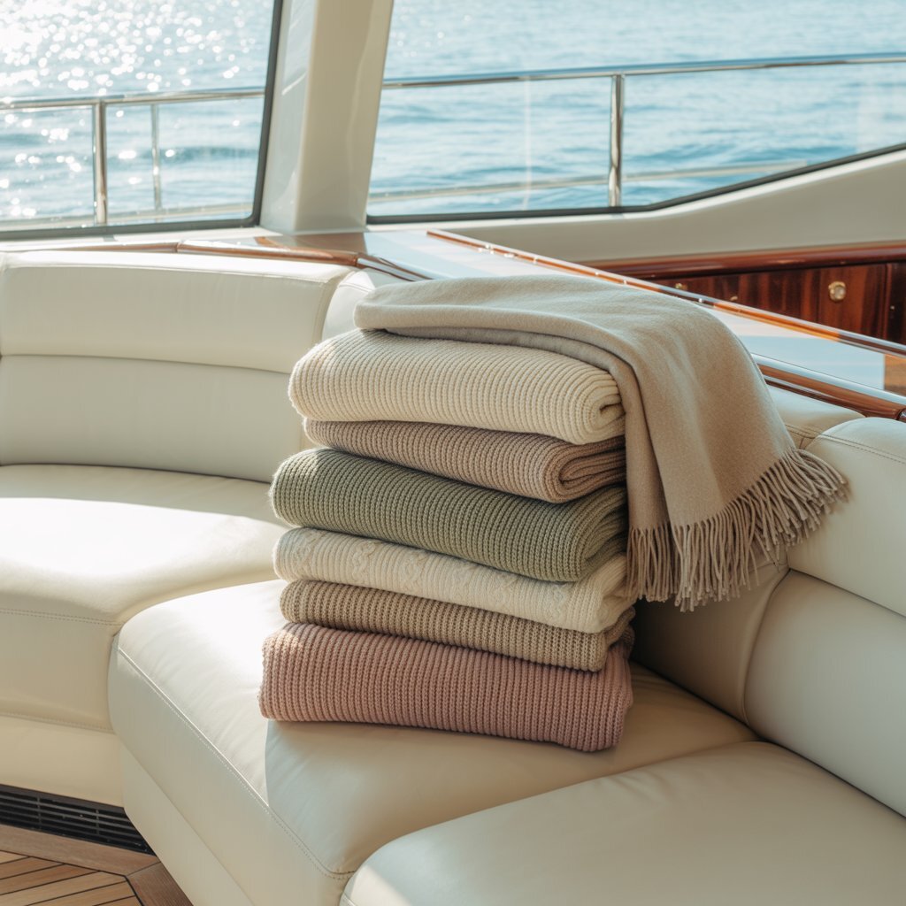 Пледы на катере Эйфория