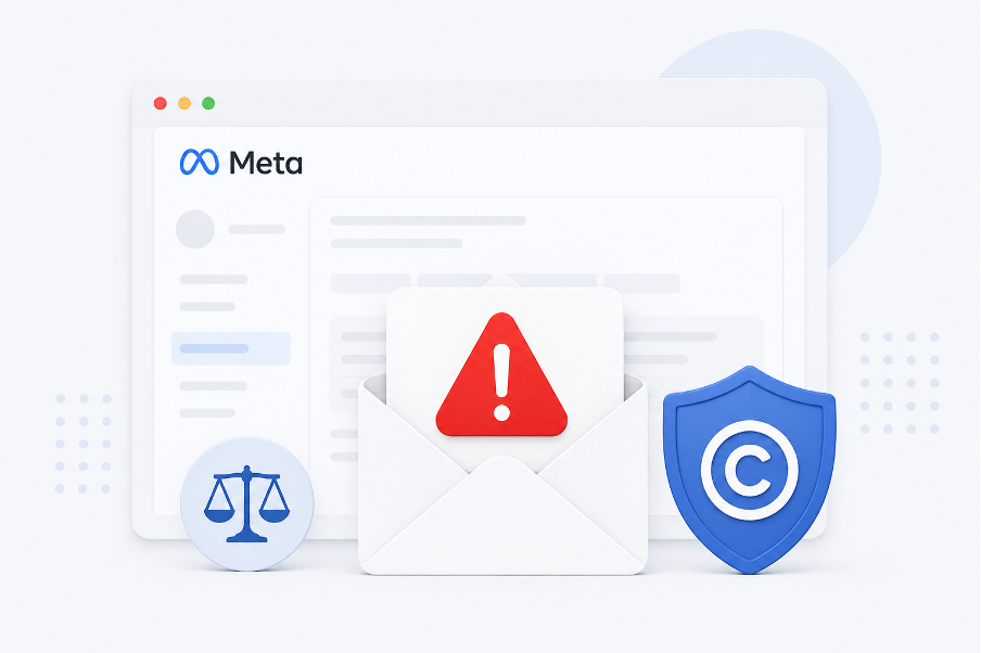 A phishing email pretending to be Meta support