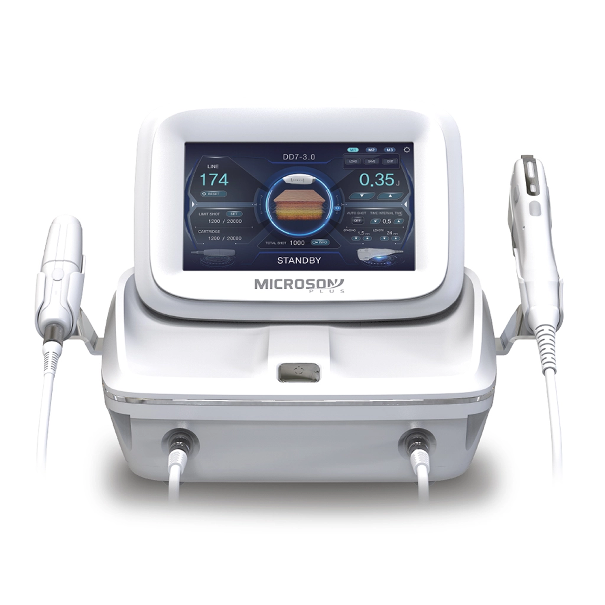 Microson Plus — экран и две HIFU-манипулы