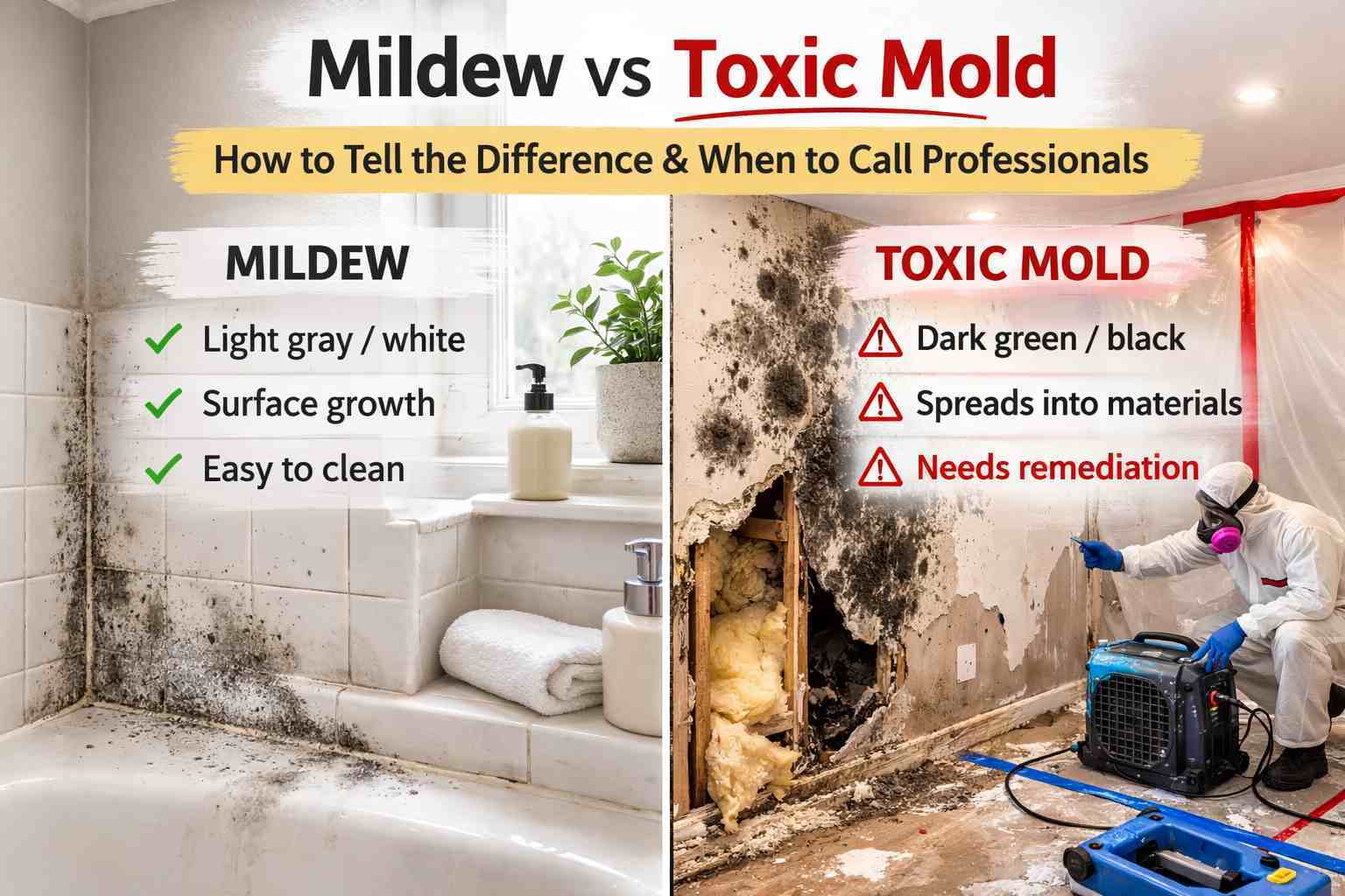 Difference Between Mildew and Toxic Mold