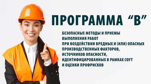 Программа "В". Обучение безопасным методам и приемам выполнения работ ...
