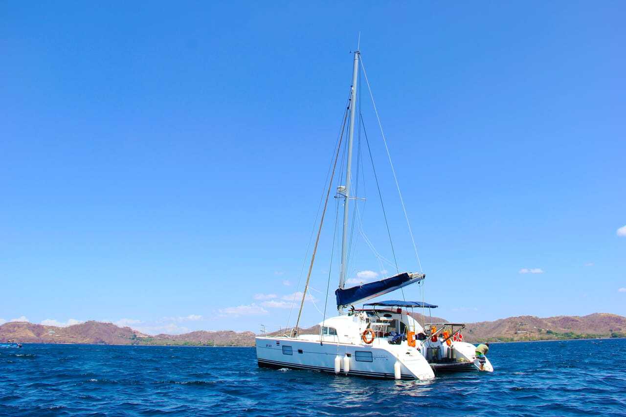 Catamaran sailing off the Guanacaste coast