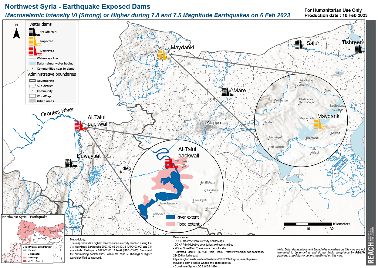 Map from REACH: Northwest Syria --- Earthquake Exposed Communities