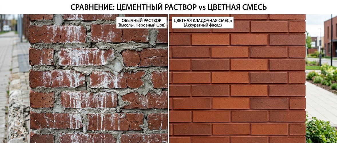 Сравнение кладки на обычном и специализированном растворе для кирпича