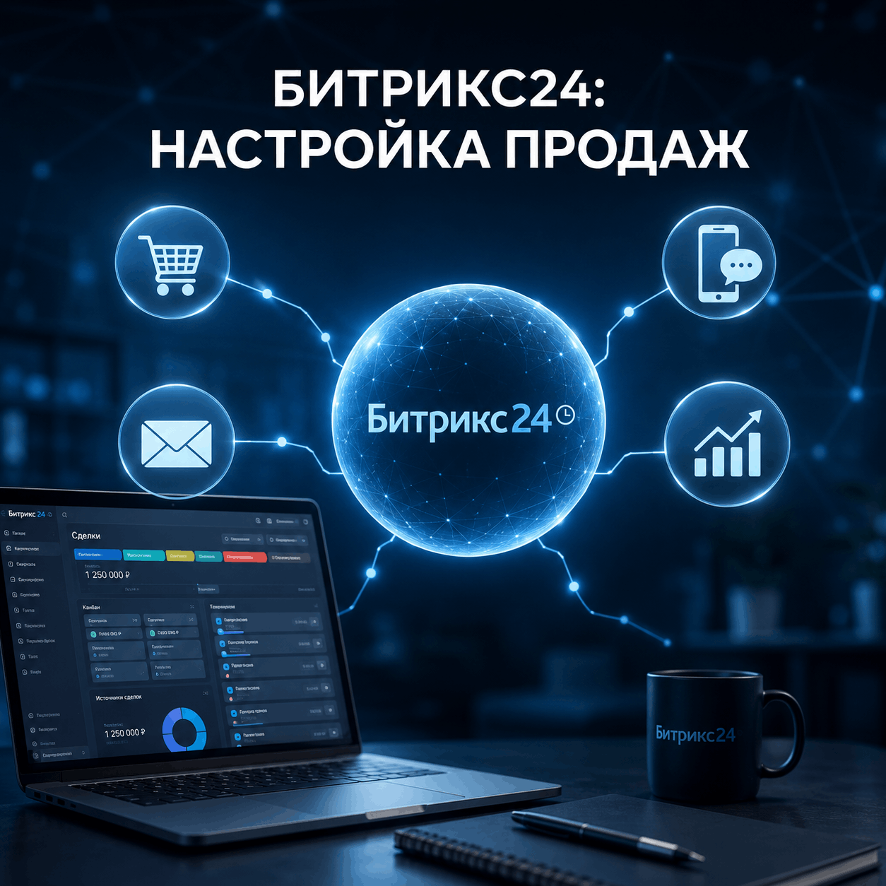 Настройка CRM Битрикс24 для автоматизации продаж и подключение каналов коммуникации в компании.