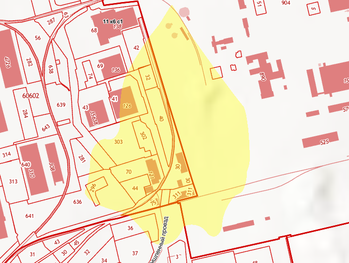 Кадастровая карта с санитарно защитными зонами