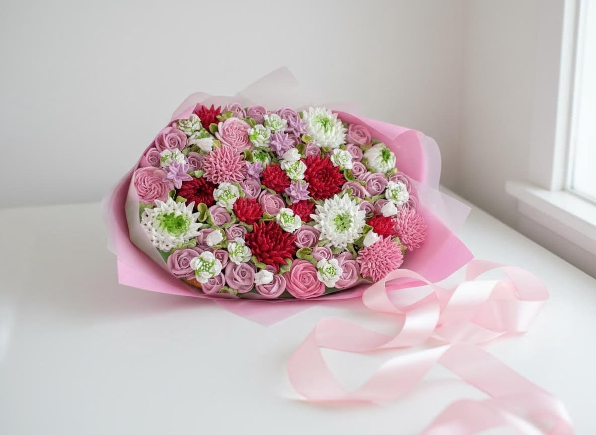 Букет из роз, хризантем из зефира VIP №3 1