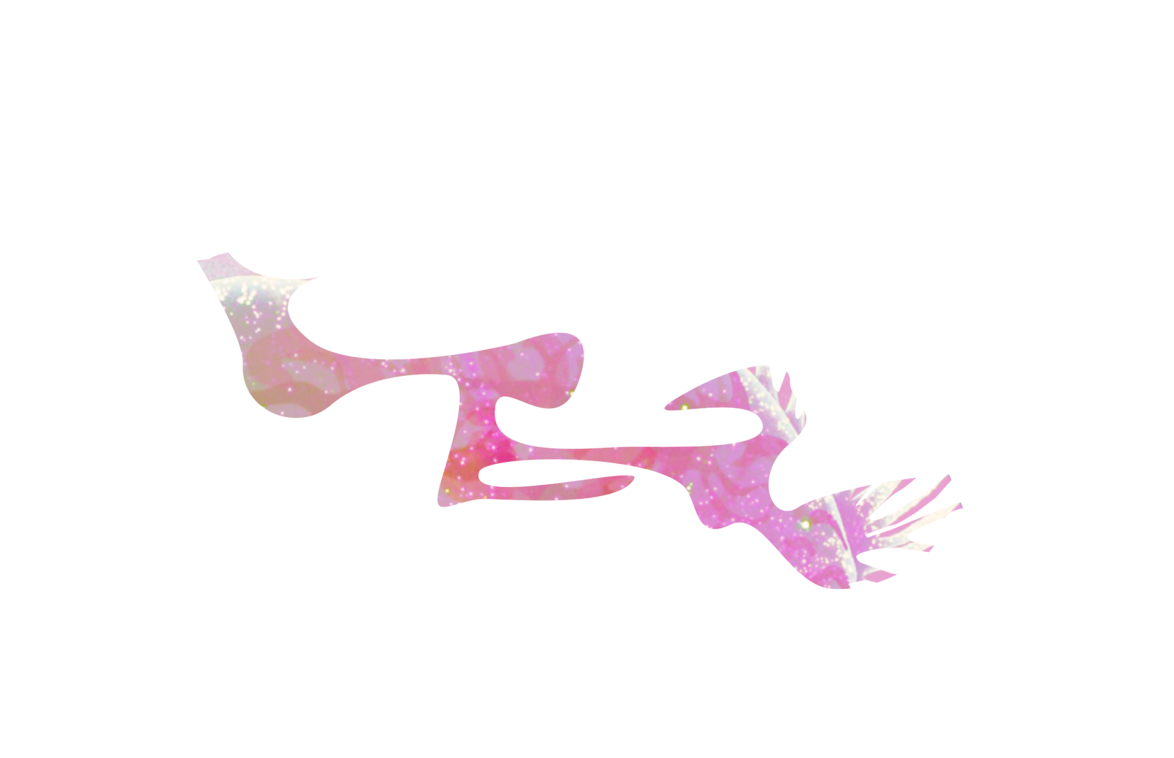 a big angular pink blob serves as part of the background