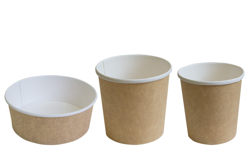 Kraft paper round-bottom containers