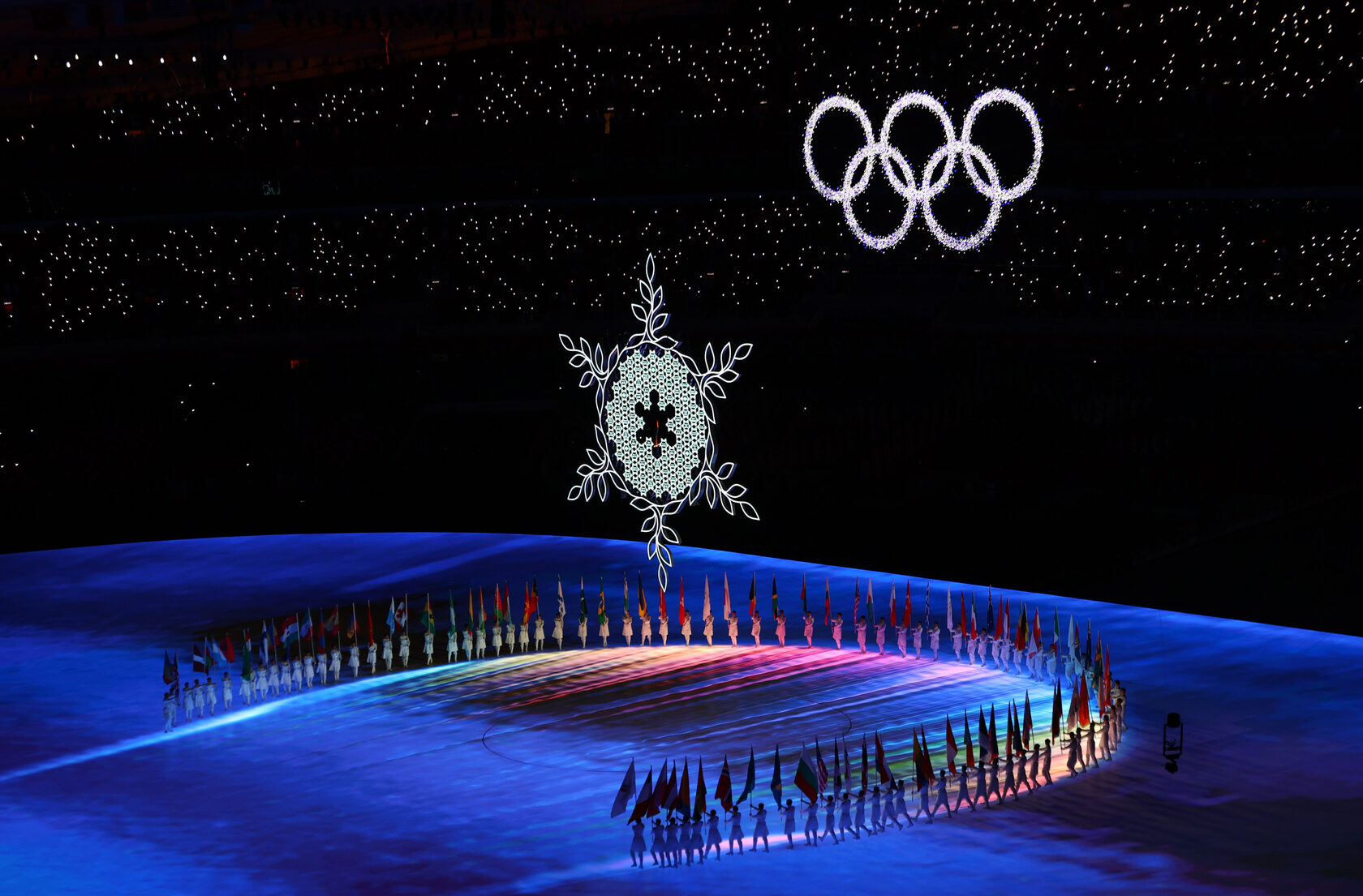 Во время церемонии закрытия Олимпиады.