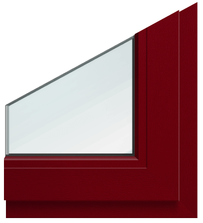 пример ламинации оконного профиля в темно-красный цвет