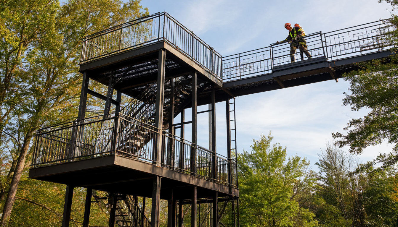 Испытания выдвижной пожарной лестницы