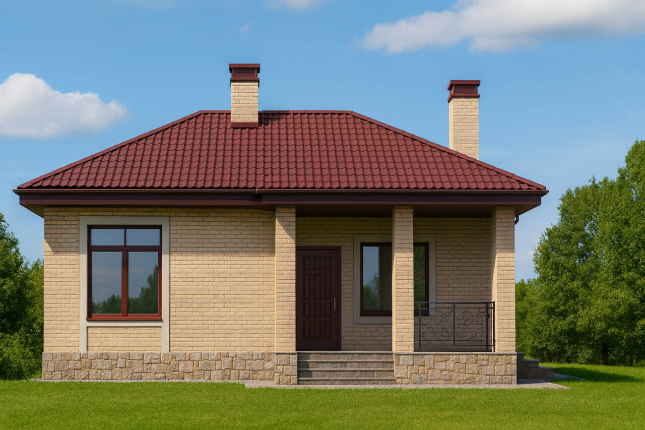 Дом Bath 50 — фасад с крыльцом