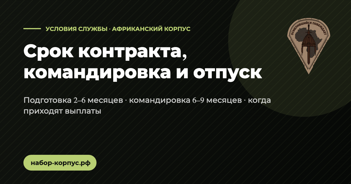 Контракт в Африканский корпус: срок, командировка и отпуск