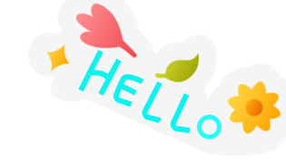 Надпись "Hello"в окружении цветочков,иллюстрация