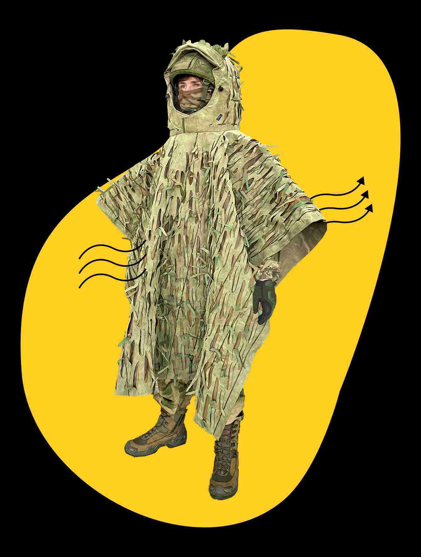 Плащ накидка невидимка от тепловизора / Анти дрон защита для военных