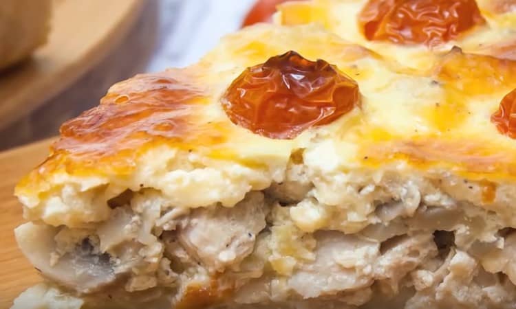 Приготовление пирога киш с курицей, грибами и сыром: шаг 15