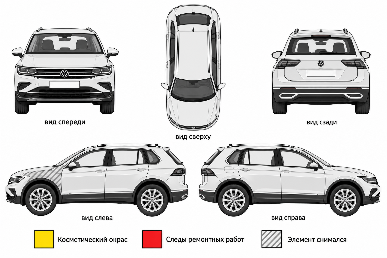 Карта ЛКП Volkswagen Tiguan