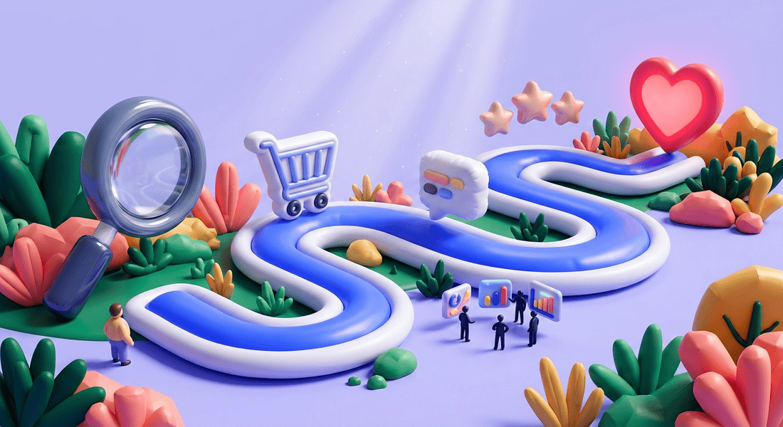 Схема пути клиента от поиска до покупки в 3D — customer journey map что