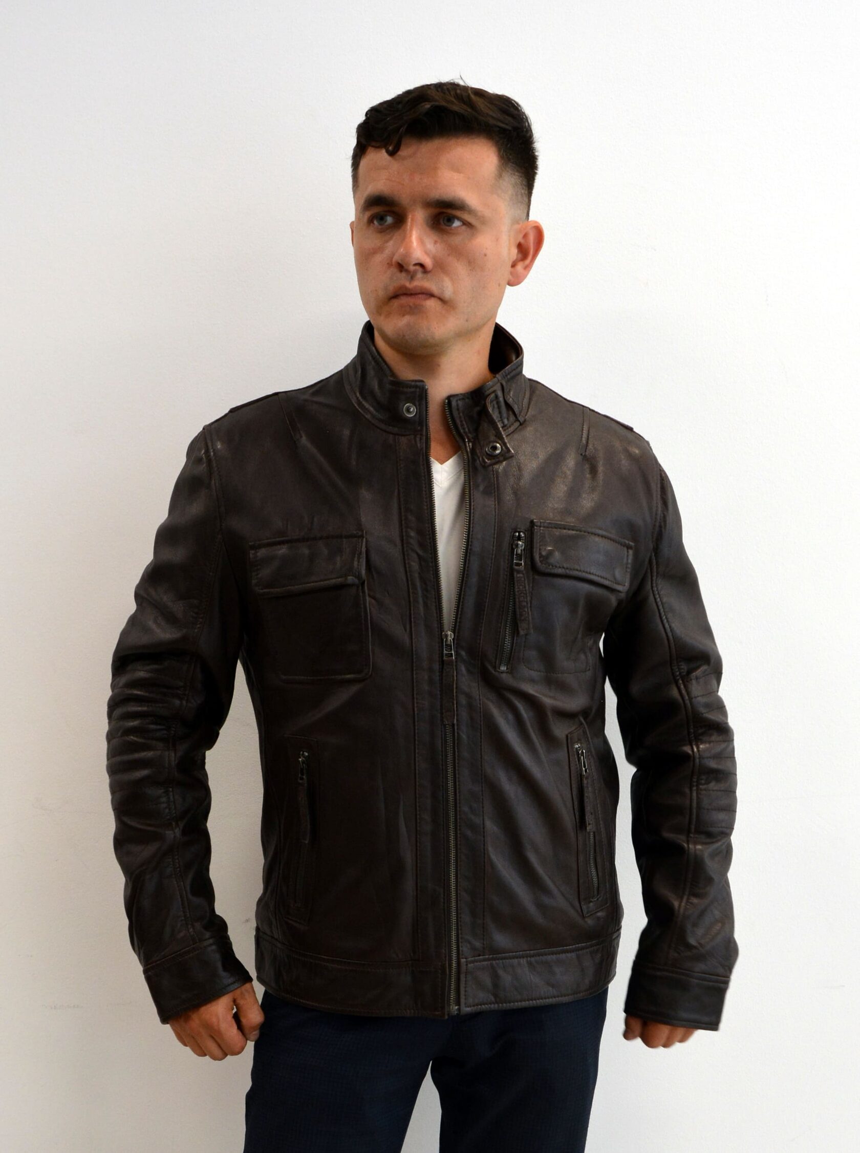 Купить осеннюю мужскую кожаную куртку Pitney Спб. Новинки! Большой выбор!